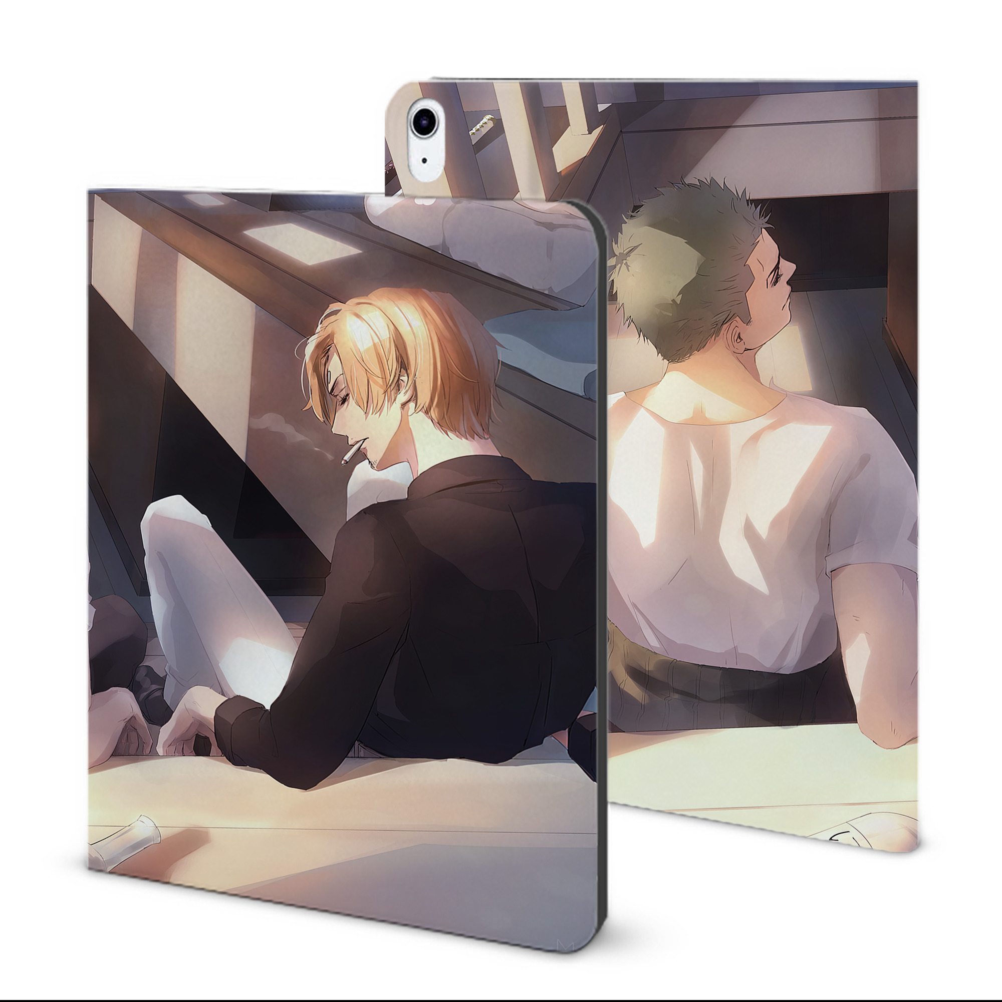 ワンピース ONE PIECE IPad ケース ブック型 PUレザー TPU 耐衝撃 軽量 薄型 ペン収納なし 全面保護 IPad 各モデル対応